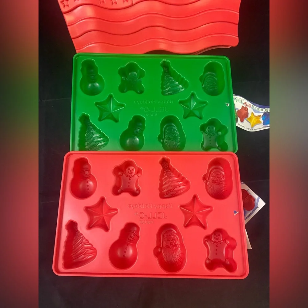Vintage 90s JELL-O Jello Jigglers Molds & Patriotic Flag USA Christmas Holidays